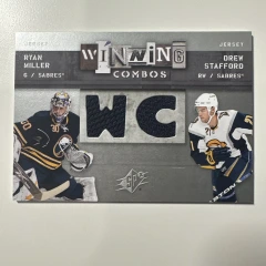 2009-10 SPx Winning Combos Ryan Miller Drew Stafford #WC-RD Dual Jerseys Sabres